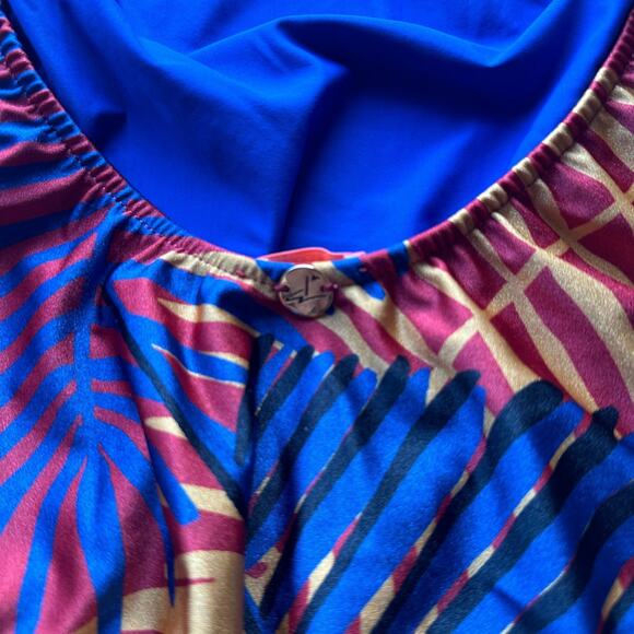 Salinas One Piece Swimsuit Women's S Tropical Multi Color Halter Bathing Suit - Picture 4 of 8